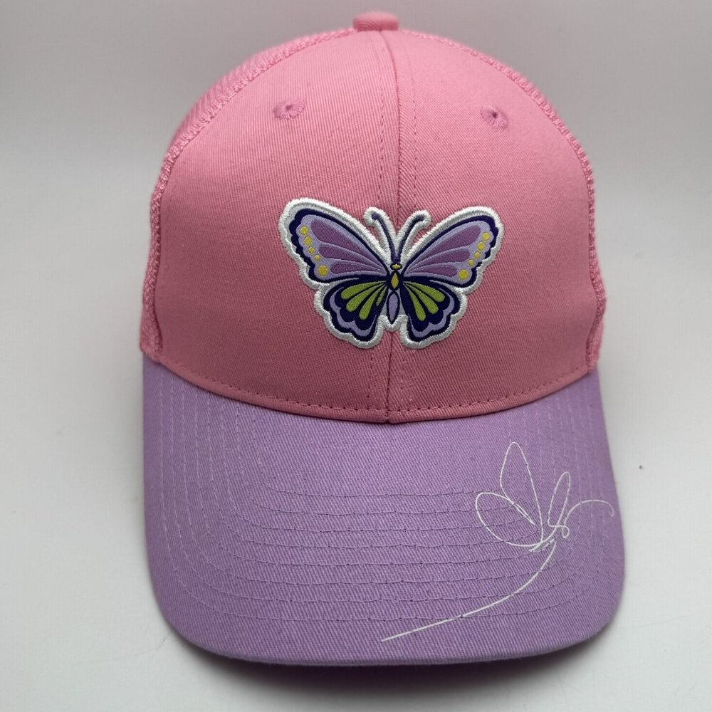 BASSDASH Women's Pink Purple Butterfly Trucker Hat Mesh Back Adjustable Cap